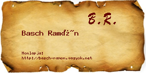 Basch Ramón névjegykártya